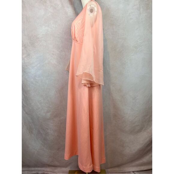 Vintage 1970s Angel Sleeve Plus Size Dress Large Mod MCM - Picture 4 of 13